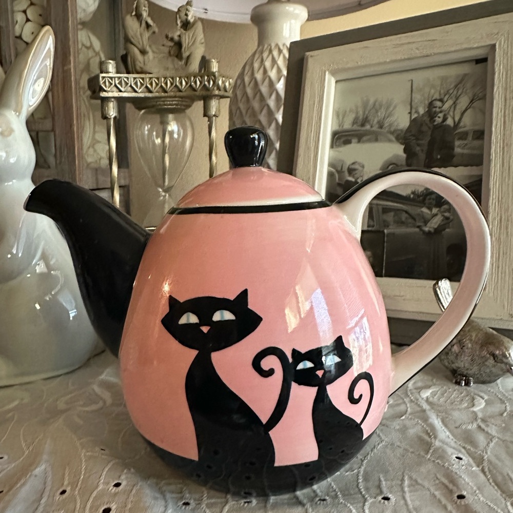 Retro Hues & Brews Ceramic Teapot